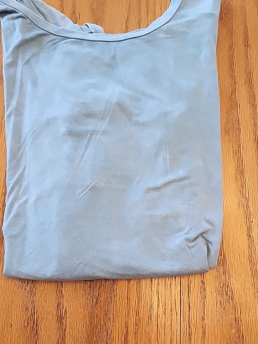 NWOT Altar'd State Washed Chambray Light Blue Short Sleeve Crewneck Tee - Picture 12 of 12